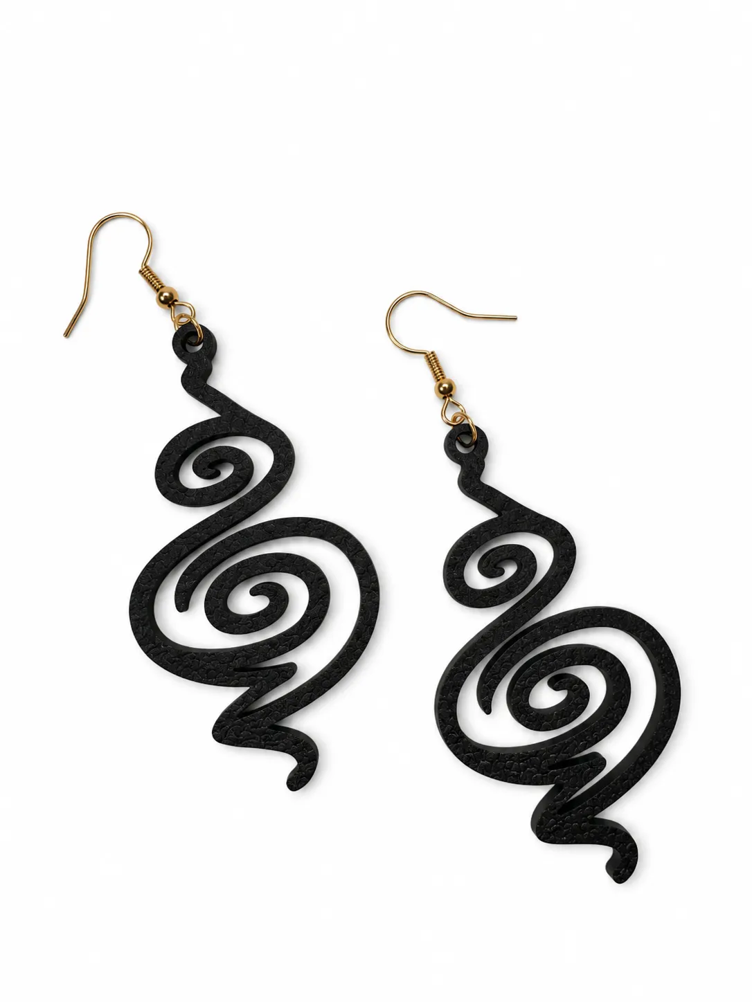 Spiral Wave Earrings Lightweight Boho Jewellery view 2