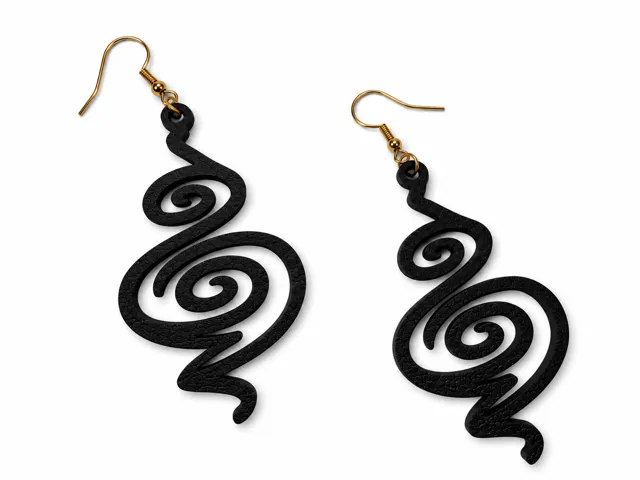 Spiral Wave Earrings Lightweight Boho Jewellery