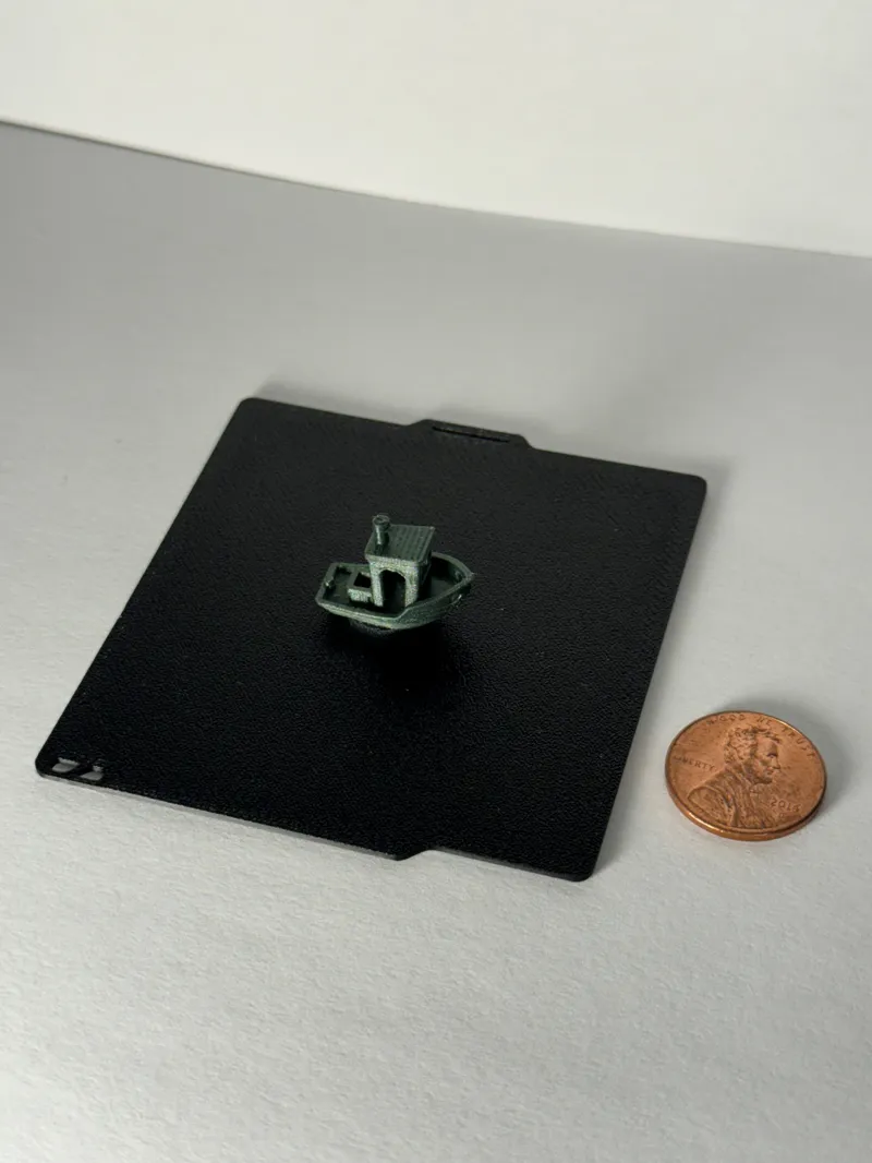 Mini Benchy on a Mini Textured Bambu PEI Plate