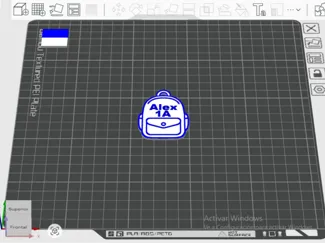 Etiqueta en forma de mochila para identificar 