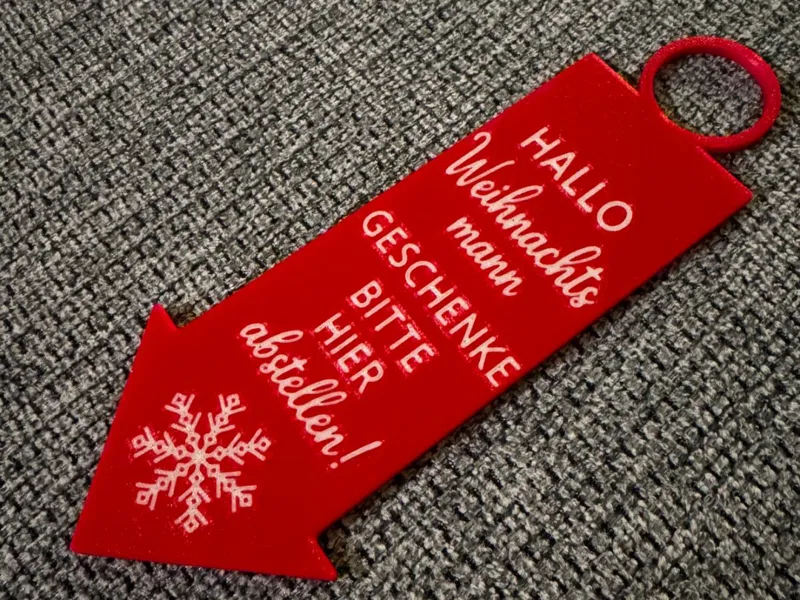 Christmas Door Sign – Gifts Drop-Off Arrow