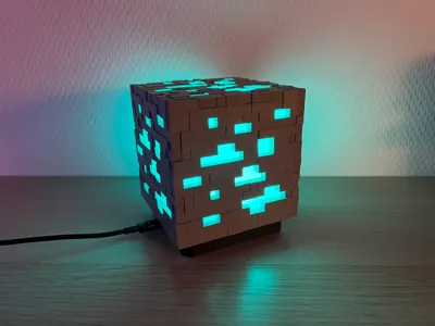 Minecraft Ore Lamp (WLED / ESP32 D1 Mini USB-C)