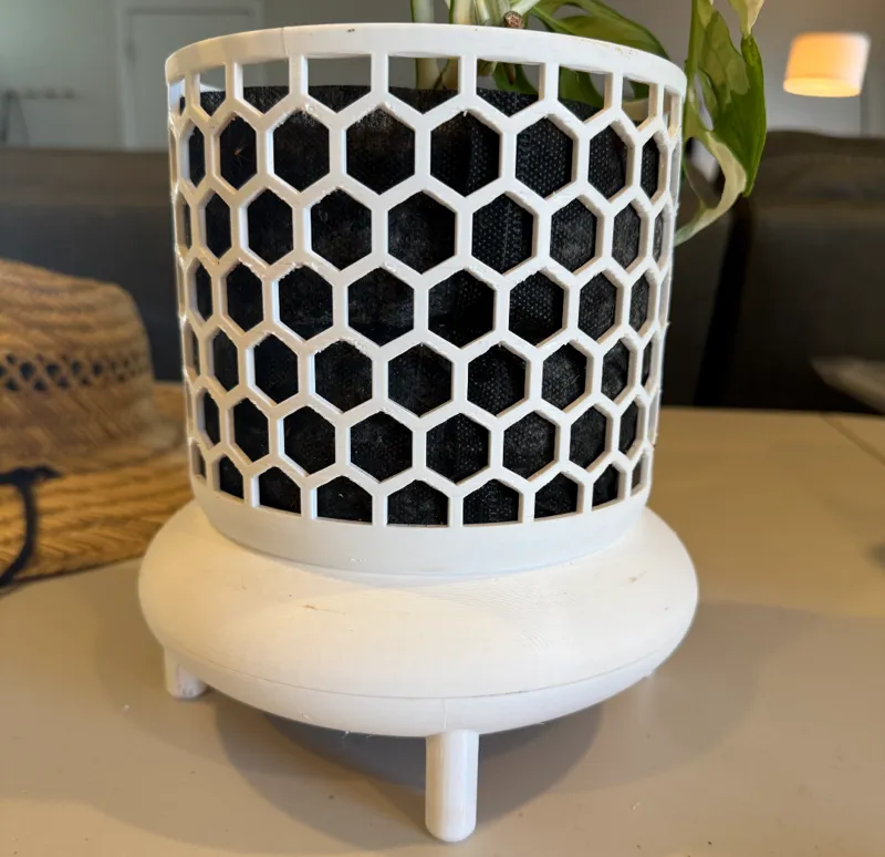 Hexagonal Cloth Pot with drainage