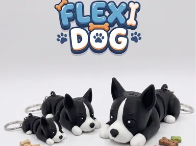 Cute Flexi Dog Keychain - Dog Charm