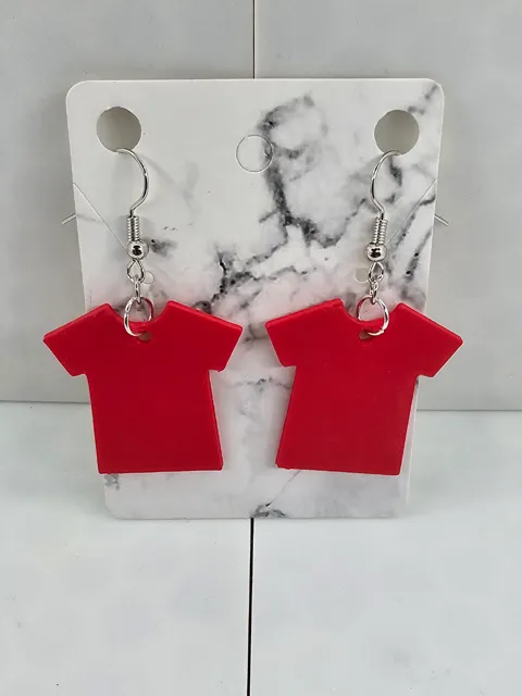 Friday Red Shirt Earrings R.E.D. view 2