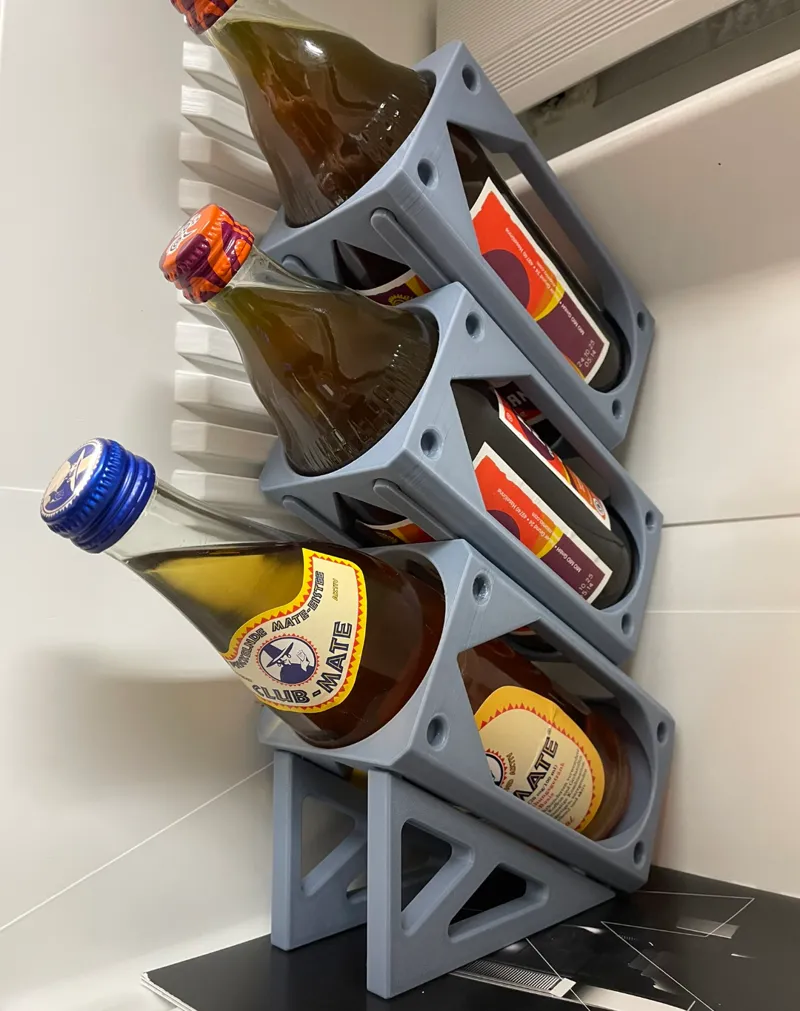 Modular angled fridge bottle holder for all sizes