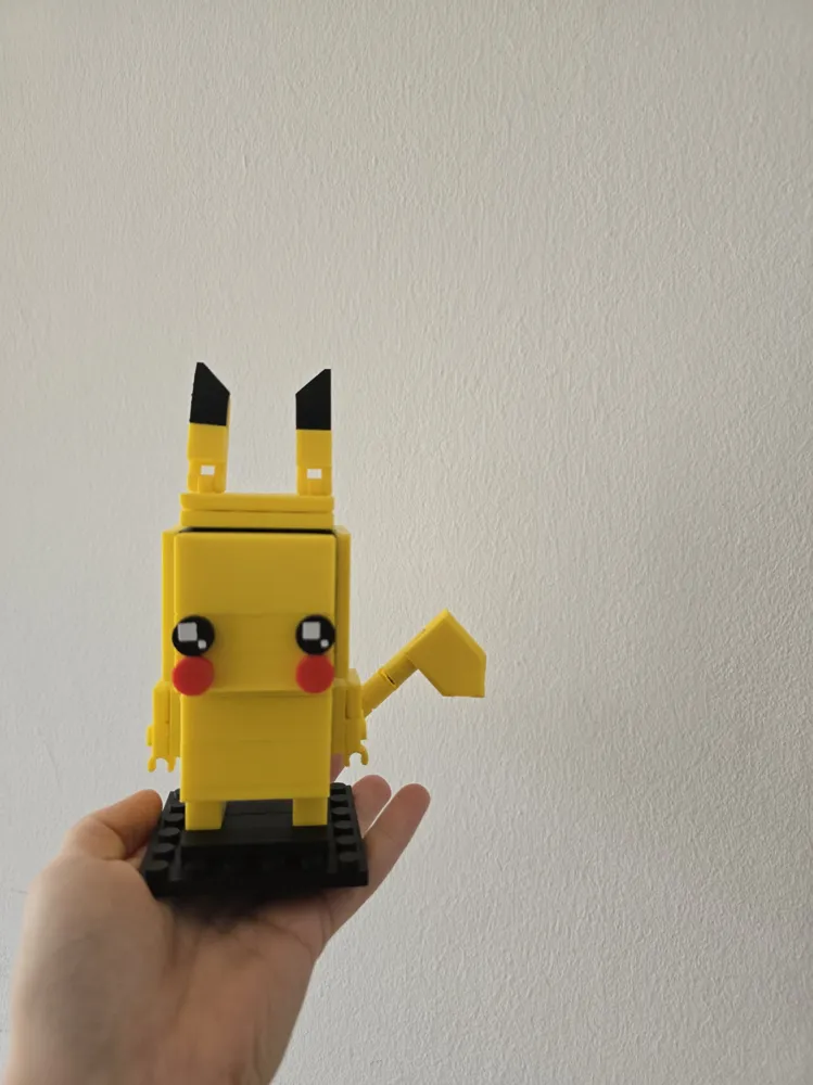 MOC Brickheadz Picachu [Pokémon] at 150% Scale - Free 3D Print Model ...