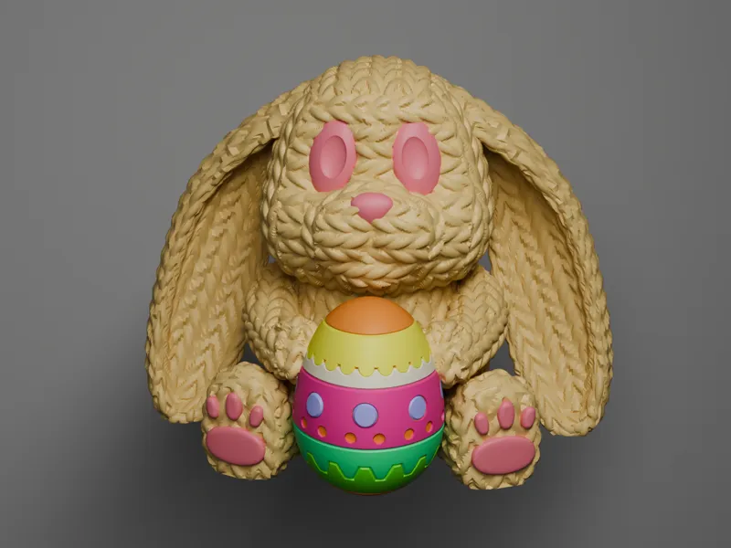Cute Knitted Easter Bunny