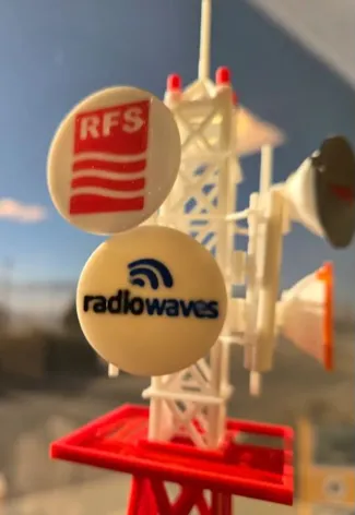 Dish radome covers with logos