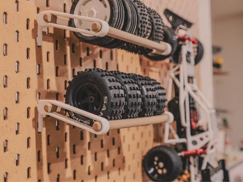 IKEA Pegboard RC Tire Rack (1:10 Scale)