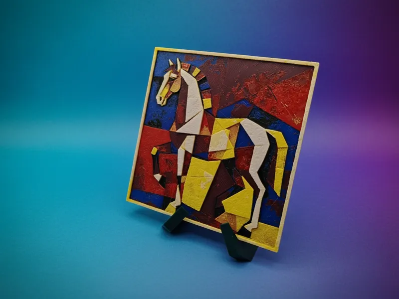 Horse painting inspired by Picasso’s Guernica.