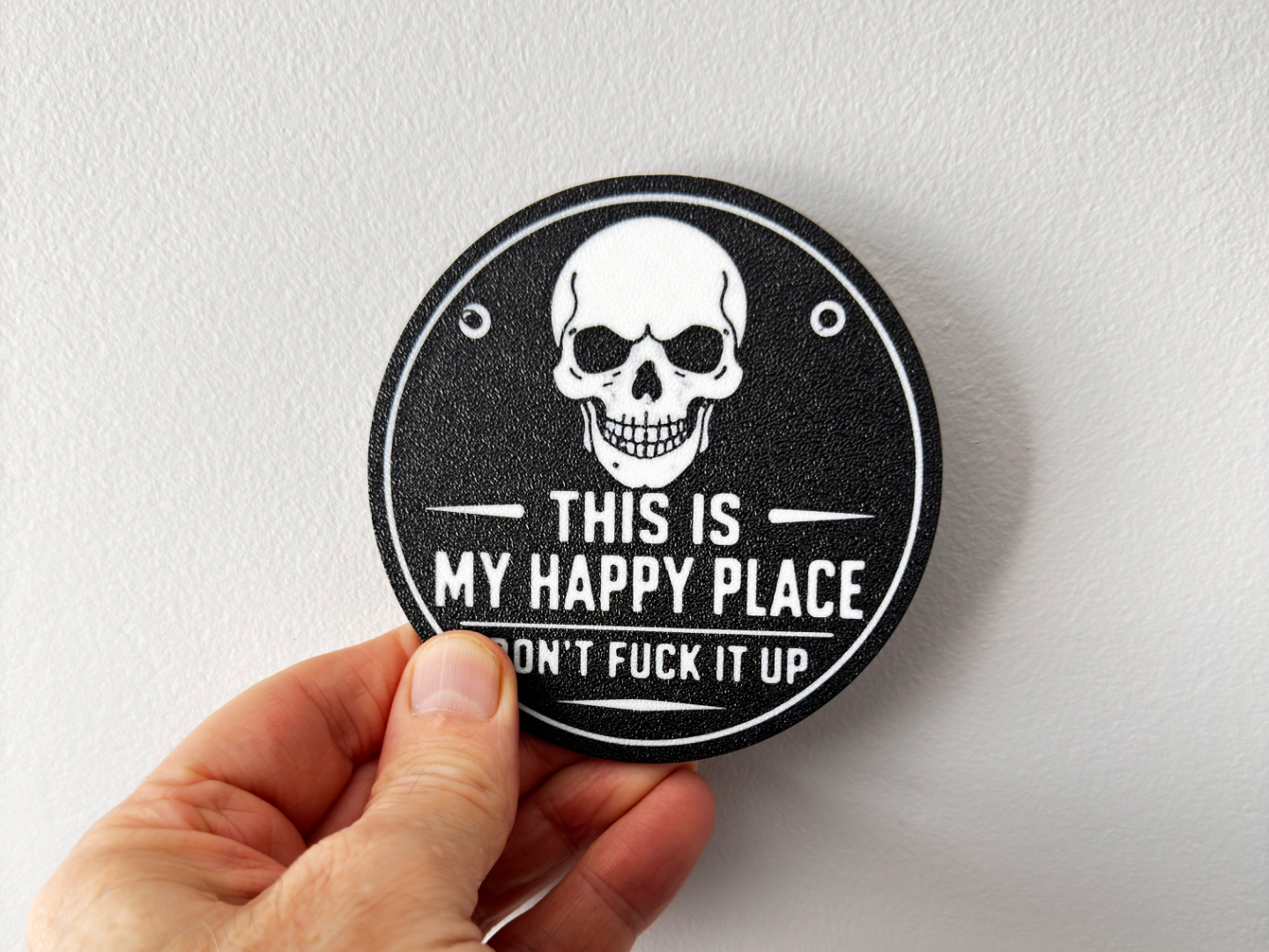 This Is My Happy Place Skull Coaster