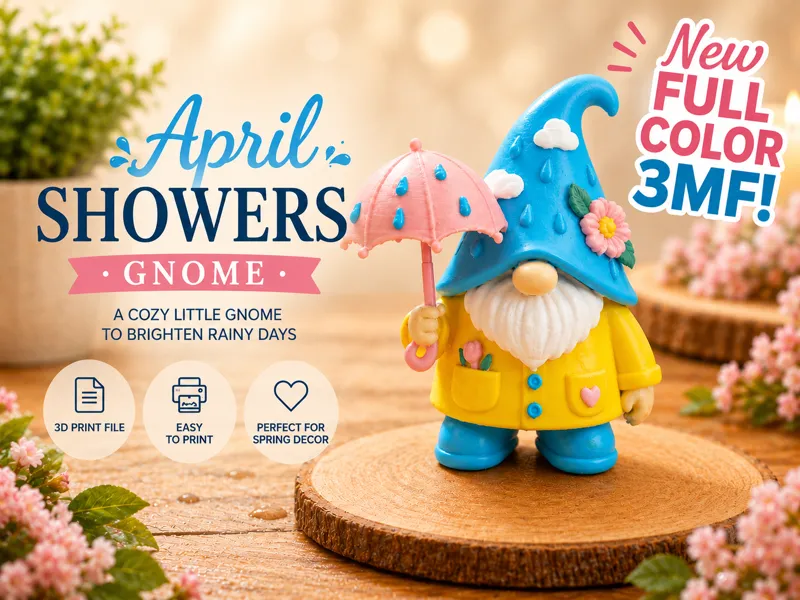 April Showers Gnome – Full Color 3MF