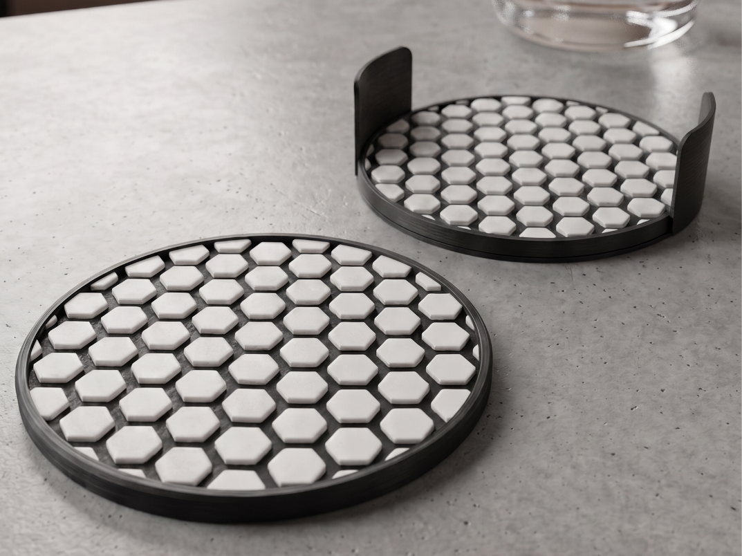Modern hexagonal coaster