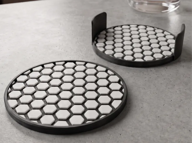 Modern hexagonal coaster