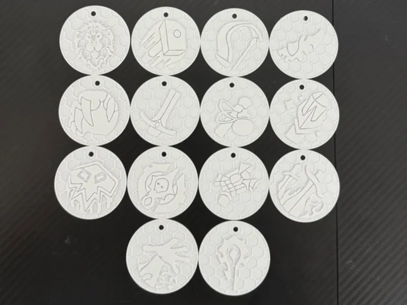 World of Warcraft Classes Honeycomb Keychains