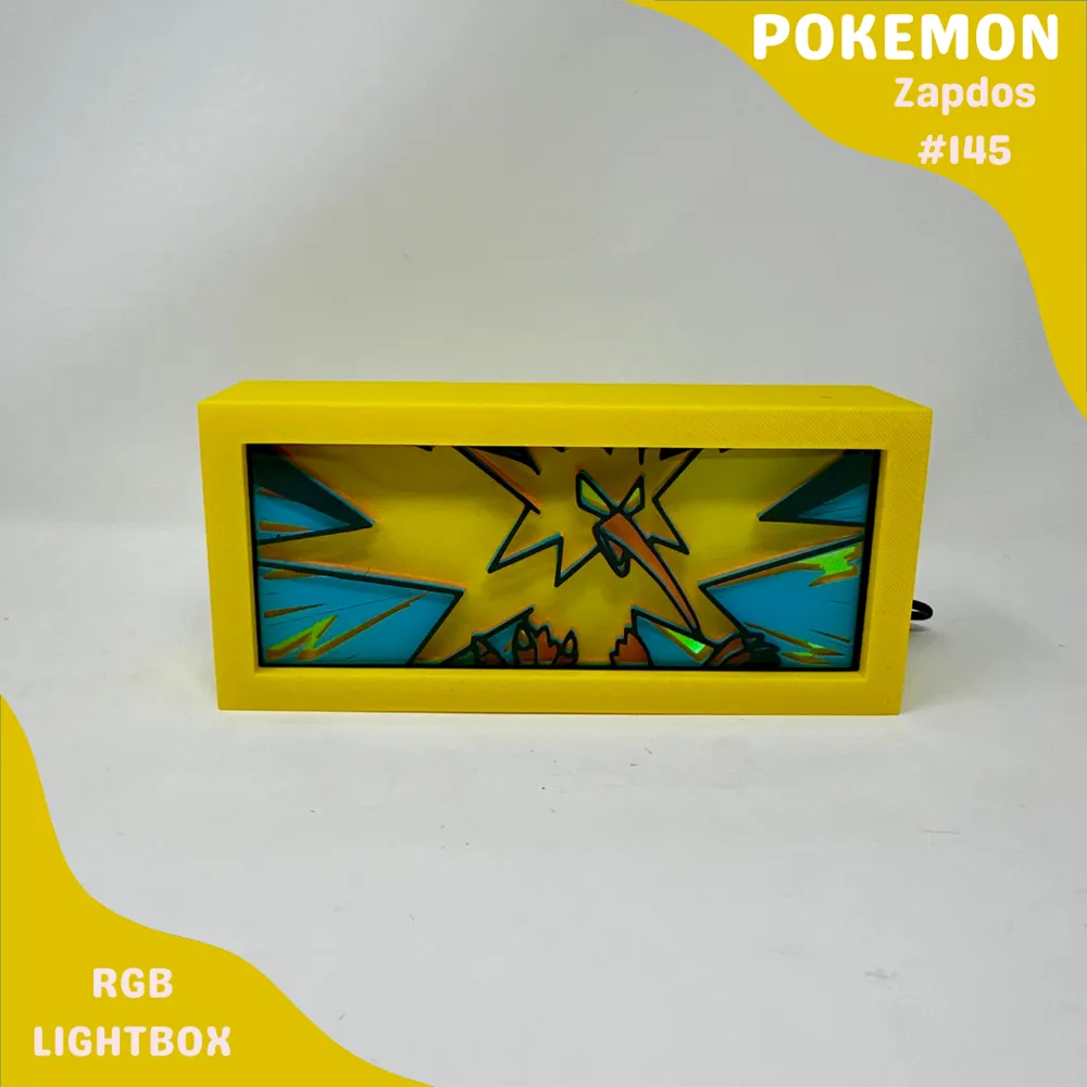 Zapdos Pokemon RGB Lightbox by Poke Printing MakerWorld: Download Free ...