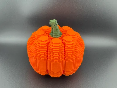 Pixel pumpkin - Halloween 3d home decor