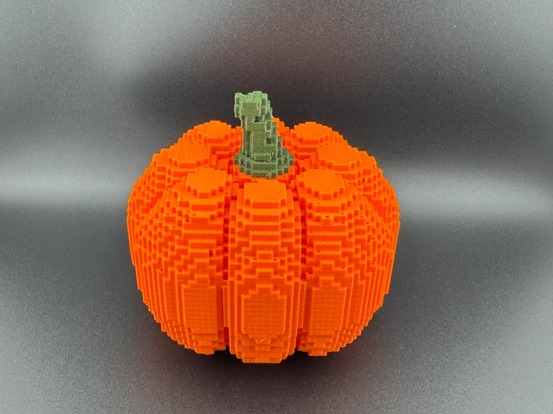 Pixel pumpkin - Halloween 3d home decor