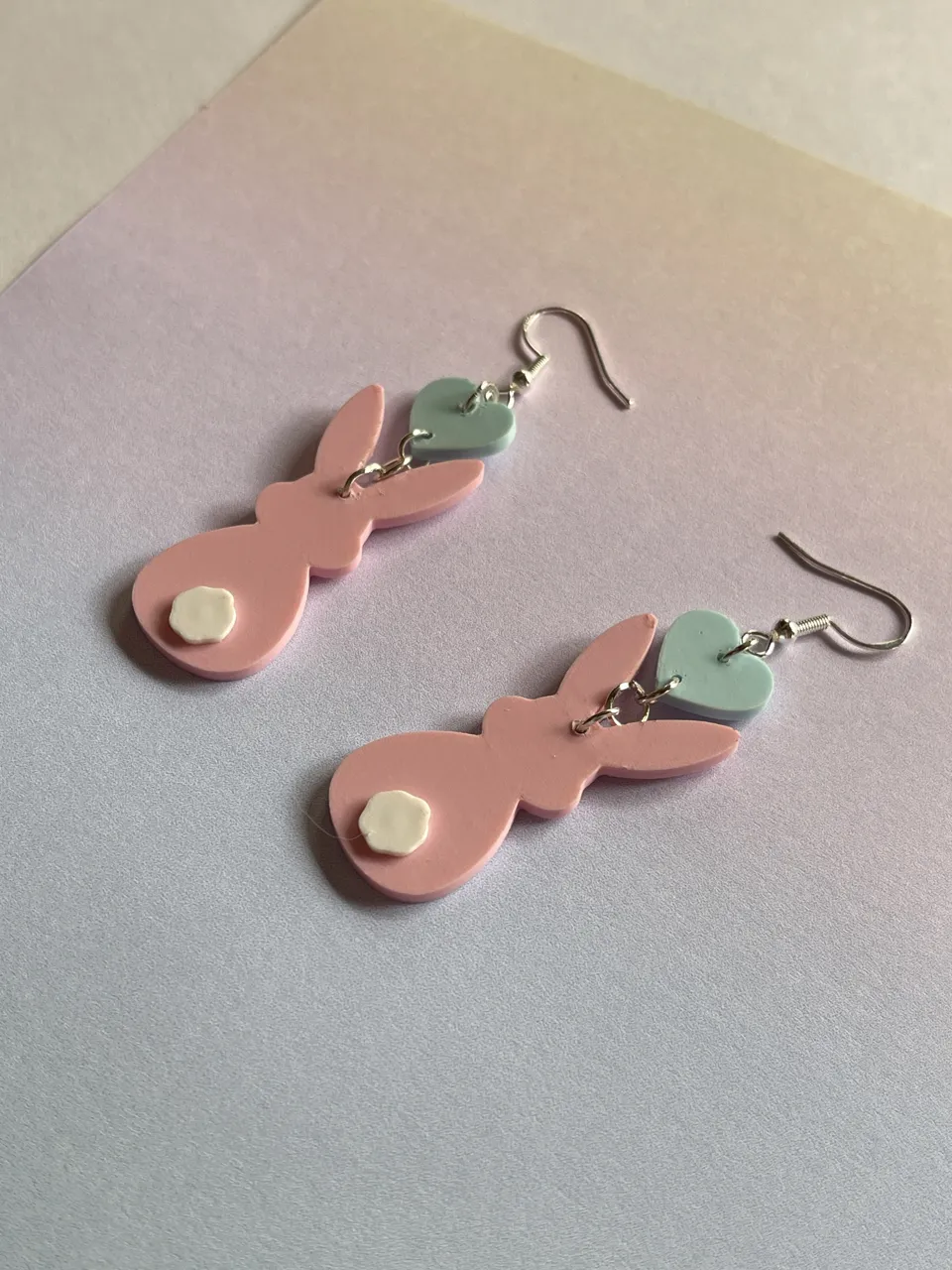 Earrings Bunny Heart pendent view 2