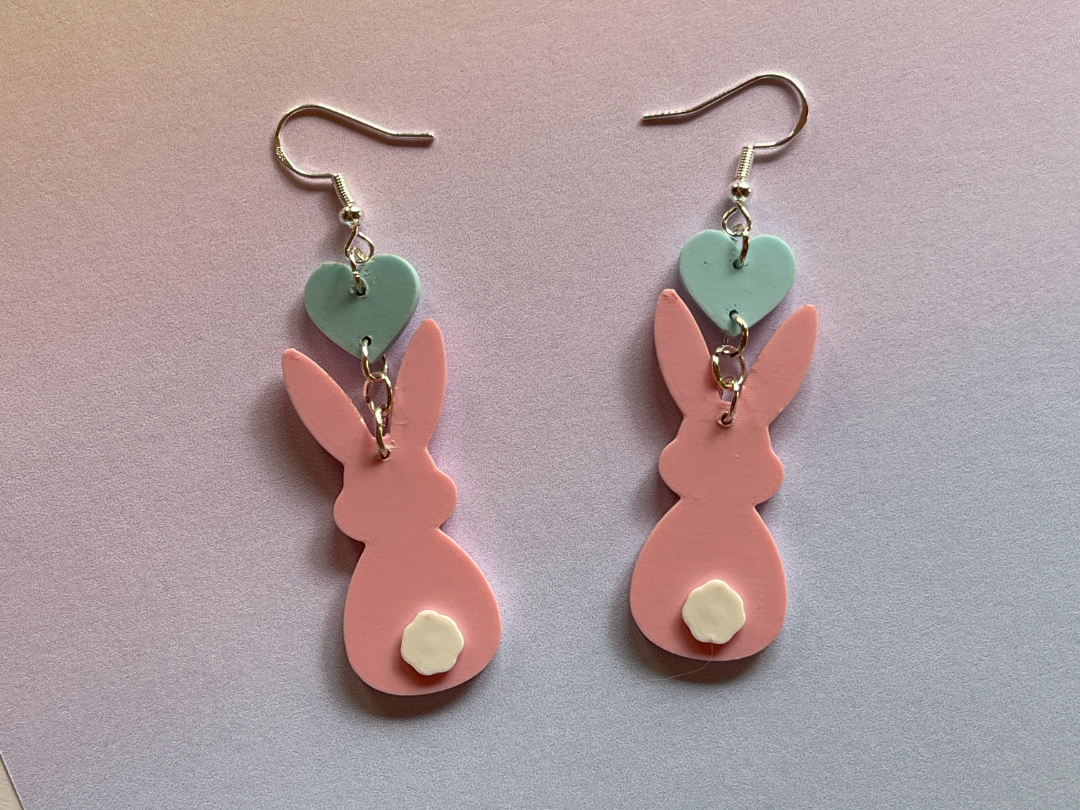 Earrings Bunny Heart pendent