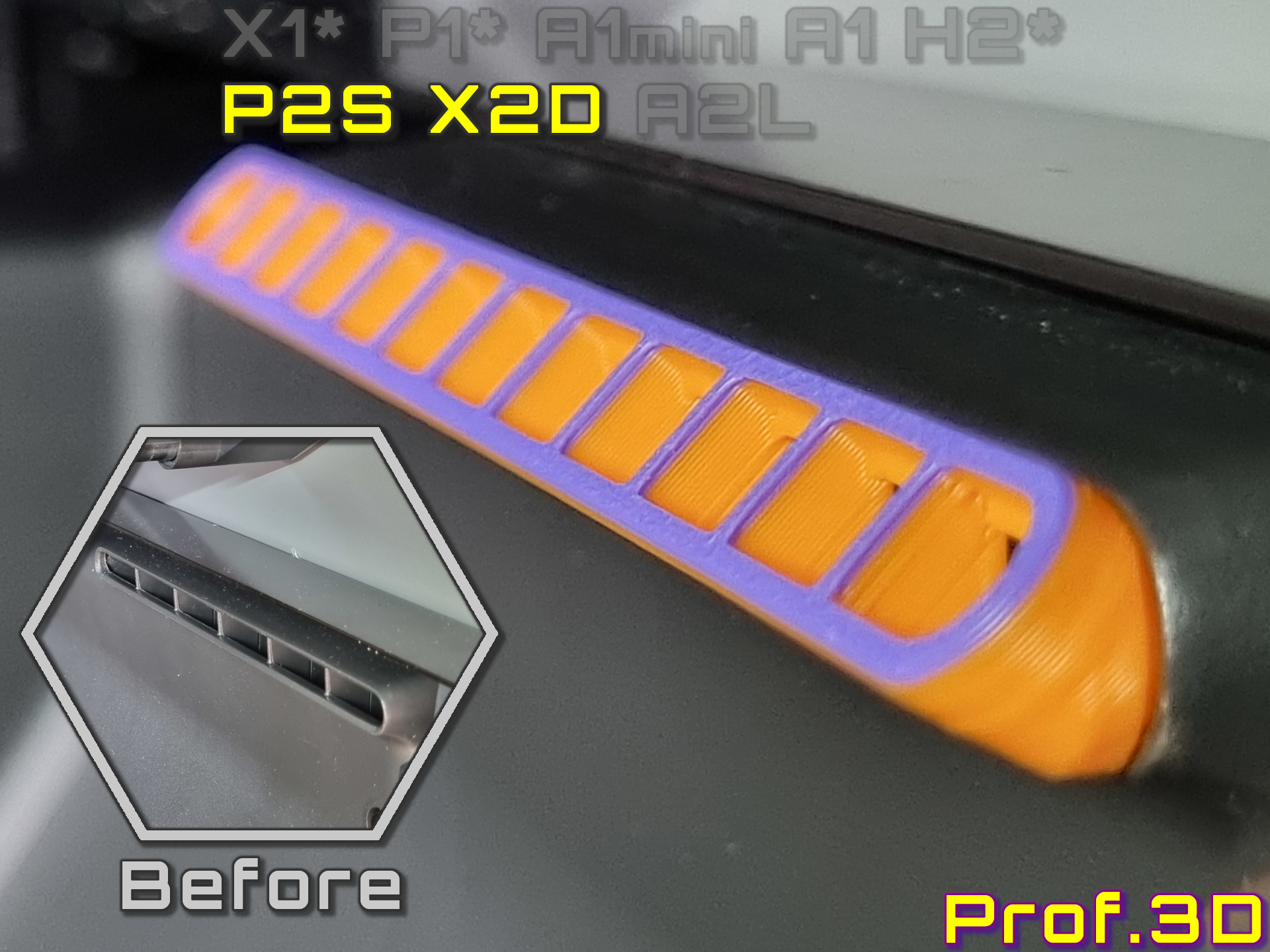Right Chamber Fan Deflector ⧸ X2D, P2S No Warping