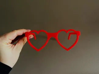 Heart-shaped glasses for Valentine's Day