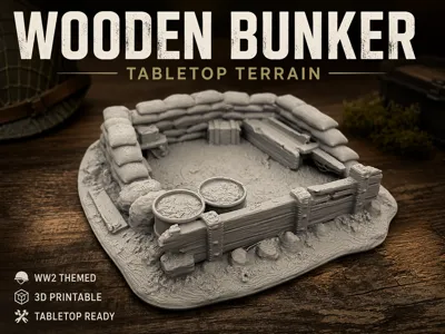 Wood & Sandbag Bunker – WW2 Tabletop Terrain