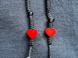 Heart Drawstring Beads for 3.5-4mm end drawstrings