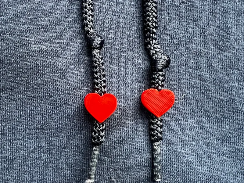 Heart Drawstring Beads for 3.5-4mm end drawstrings