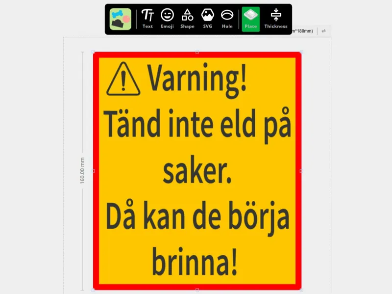 Tänd inte eld på saker