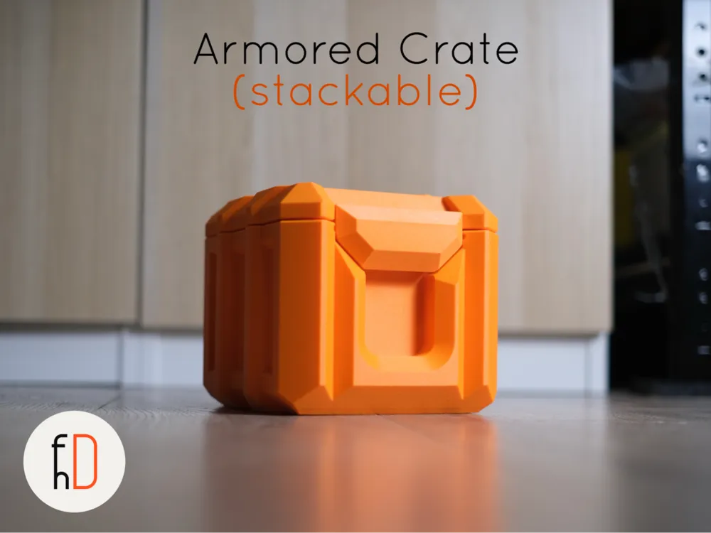 Stackable Files Armored Crate (stackable) - Free 3D Print Model - MakerWorld