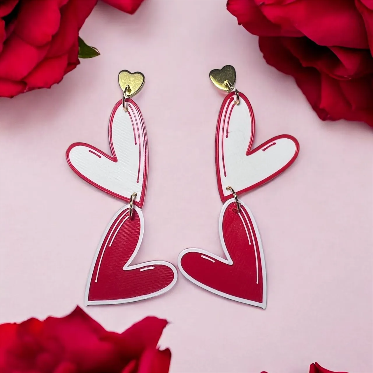 Pendientes corazones san Valentín view 2