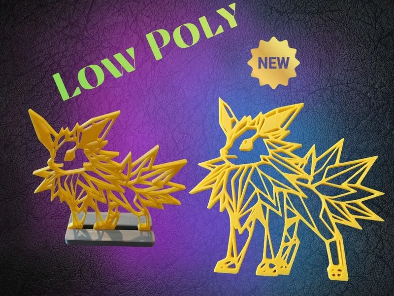Low Poly Blizza Geometric Pokémon Figur mit Stand