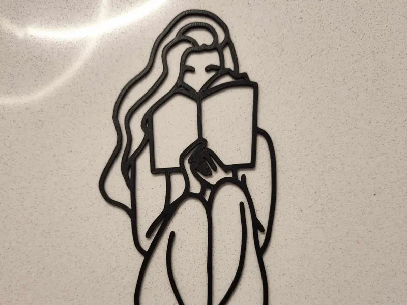 Girl reading wall art