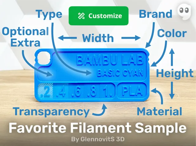 Favorite Filament Sample (Customize color swatch)
