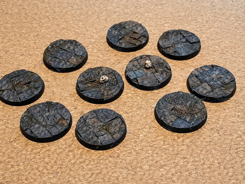Cobblestone Round Miniature Bases –32mm(Set of 10)