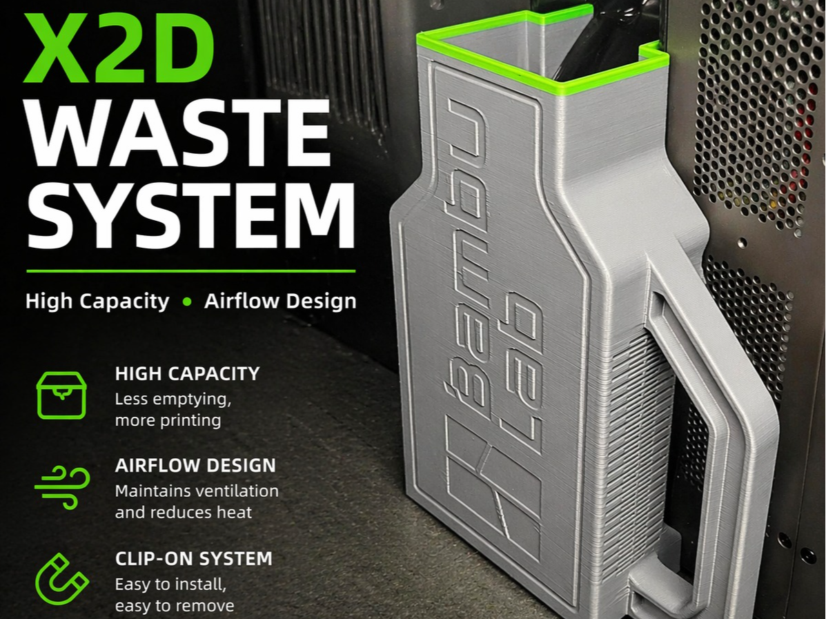 X2D Poop Chute Pro – Airflow Optimized Waste Bin