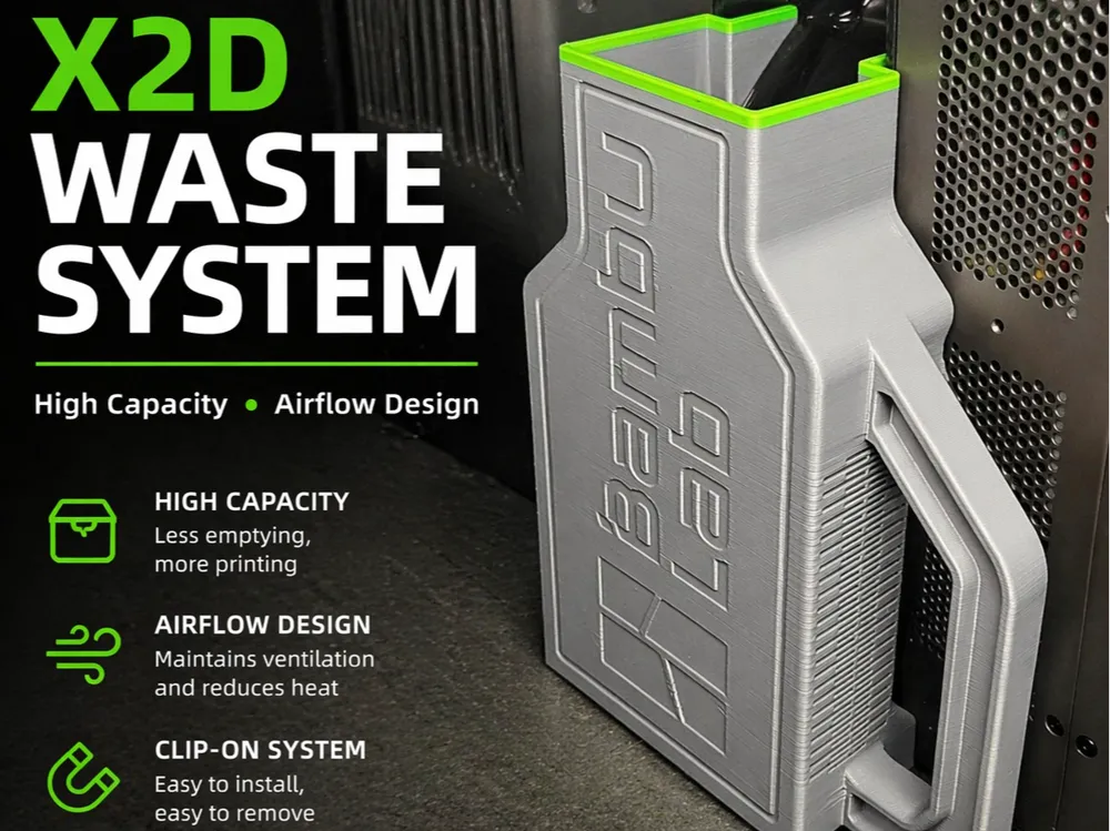 X2D Poop Chute Pro – Airflow Optimized Waste Bin - Free 3D Print Model ...