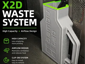 X2D Poop Chute Pro – Airflow Optimized Waste Bin