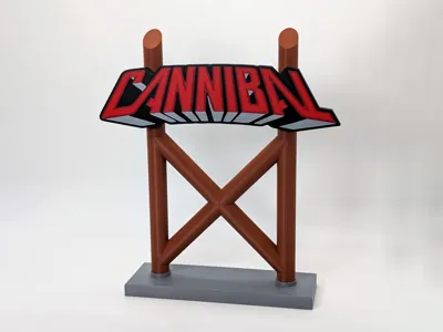 Cannibal Rollercoaster Sign-Lagoon Amusement Park