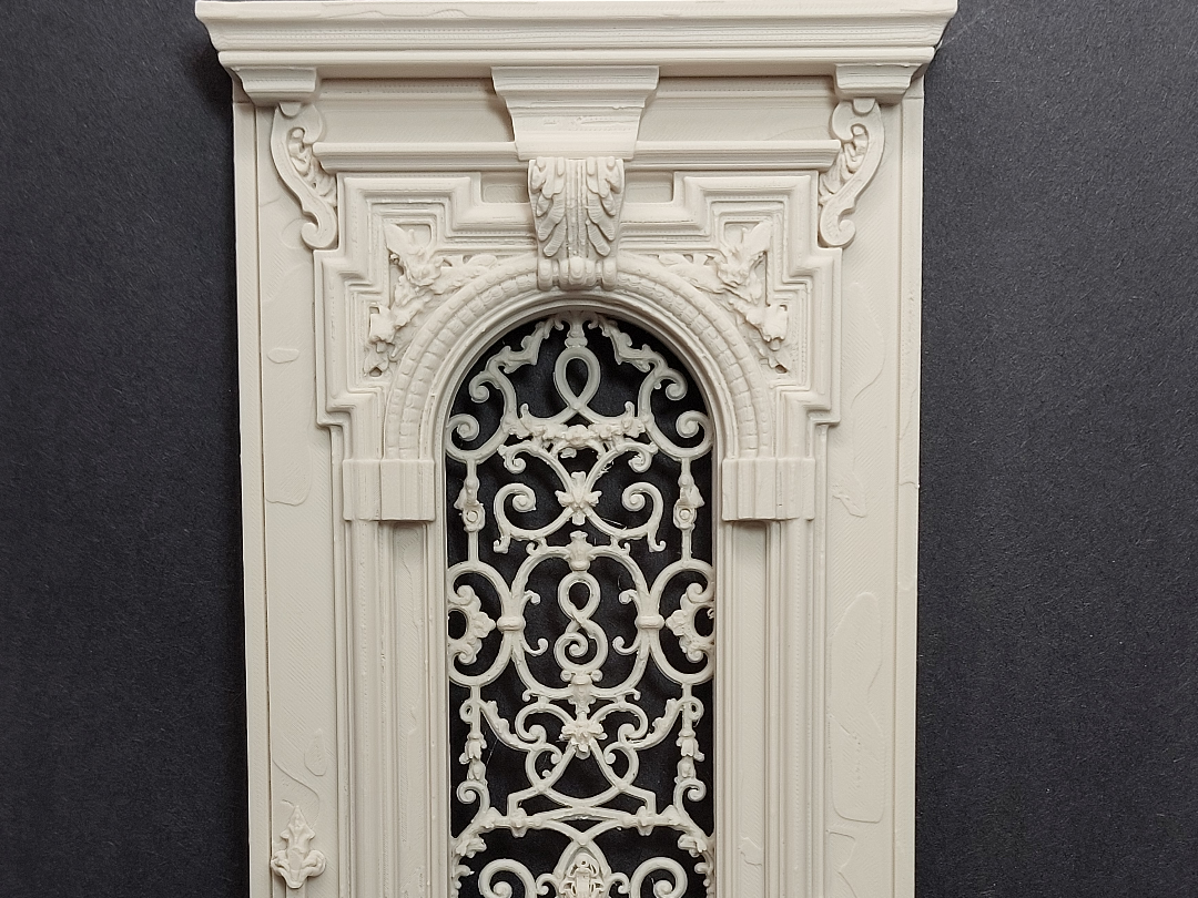 Miniature Austrian Door with Leaded Window - 1