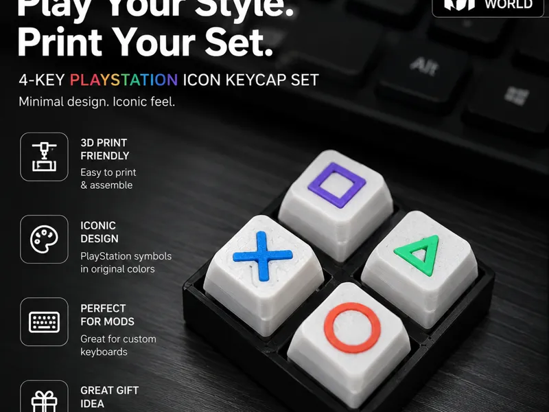 Clicker PlayStation Icon Keycap Set