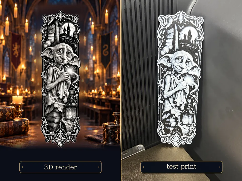 Dobby Colouring In bookmark HP Dobby the House-Elf - Free 3D Print Model - MakerWorld