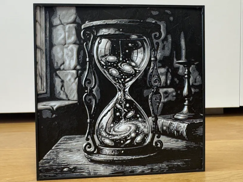 Galaxy in an Hourglass - Grayscale Art HueForge