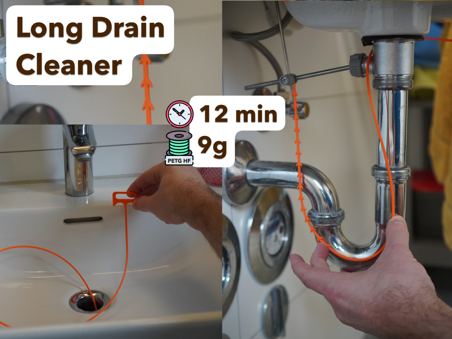 Extra Long Drain Cleaner / Snake (95cm | 34")