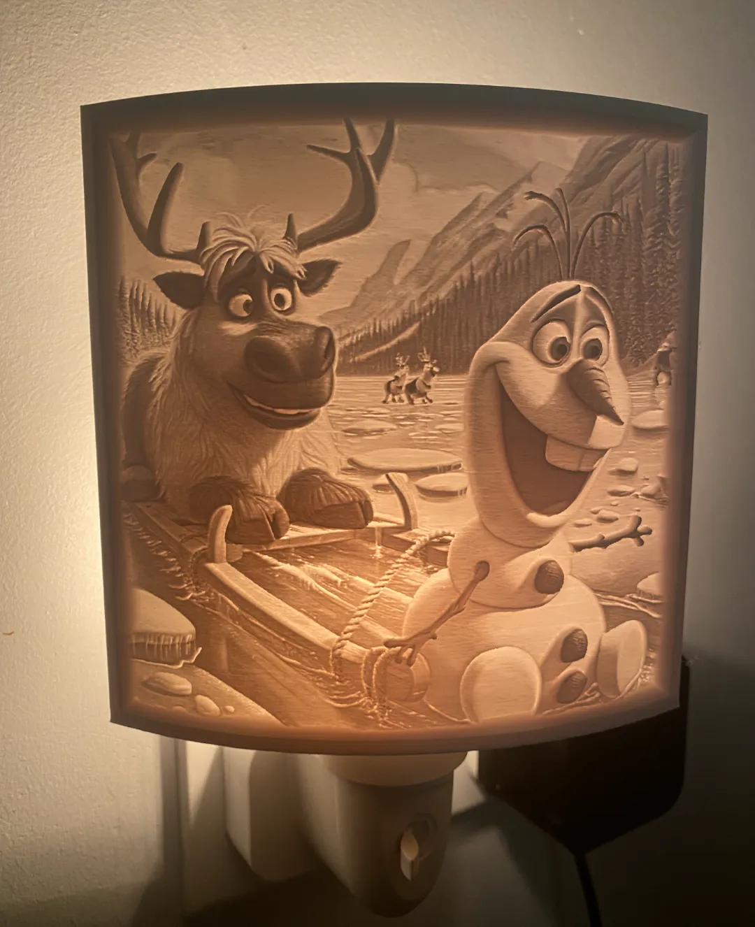 Veilleuse Olaf et Sven — La Reine des Neiges