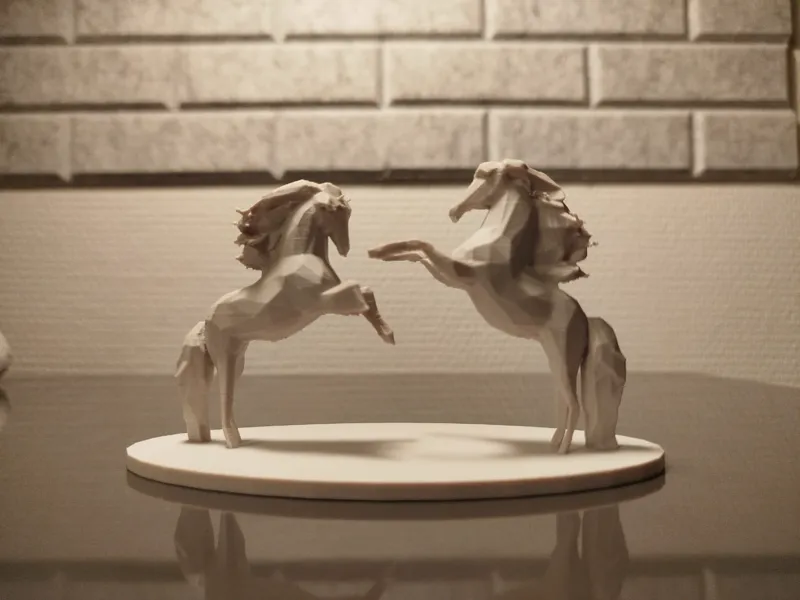 Low poly stallions / horses