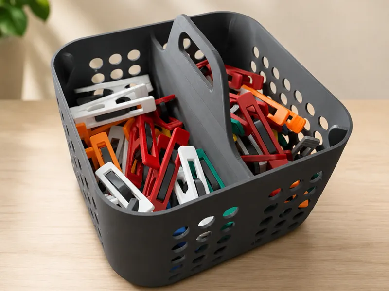 Boite de rangement avec ses pinces à linge