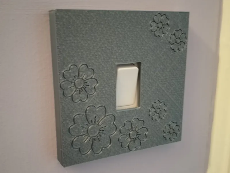 UK light switch cover plate Flowers